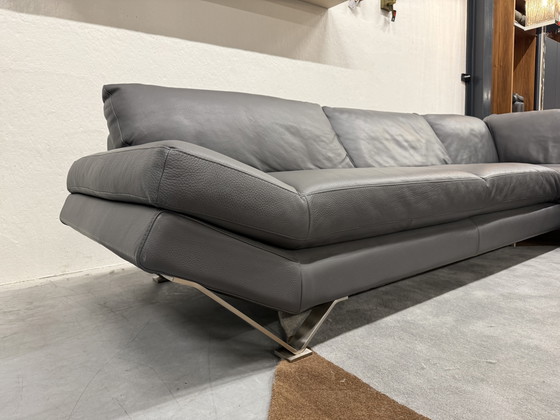Image 1 of Natuzzi Hoekbank Grijs leer 310x240