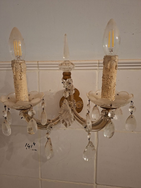 2 Apliques Maria Theresa, Metal, Cristal, Crema (foto 4 de 5)