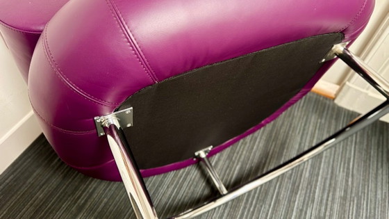 Image 1 of Originele ClassiCon Bibendum - Eileen Gray, Paars leer, Gecertificeerd P90159