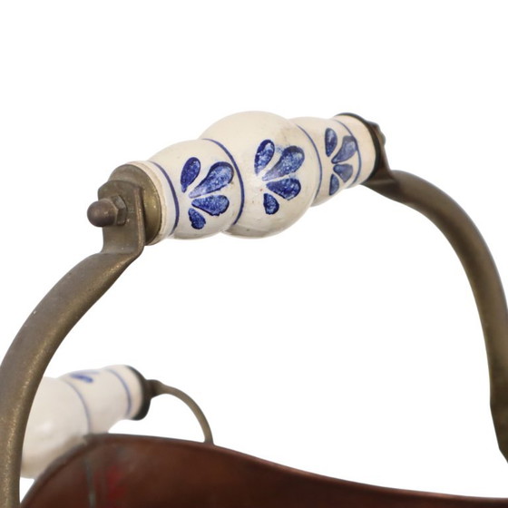 Oude Koperen Helmvormige Kolenkit – Plantenbak, Ceramic, Copper (photo 7 of 14)
