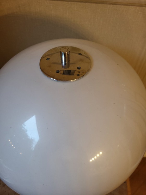Image 1 of Tulip or mushroom lamp, 70s table lamp, chrome base, vintage