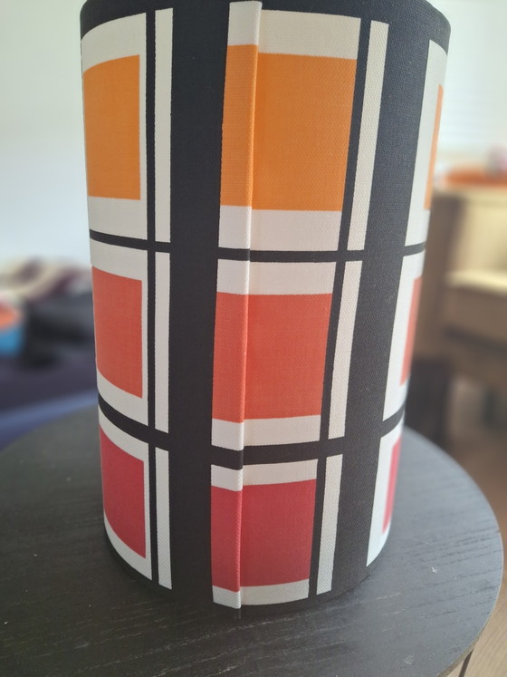 Handmade Mondrian retro lampshade made of viscose – handgemaakt, Floor lights, Cotton, Textile (photo 3 of 5)