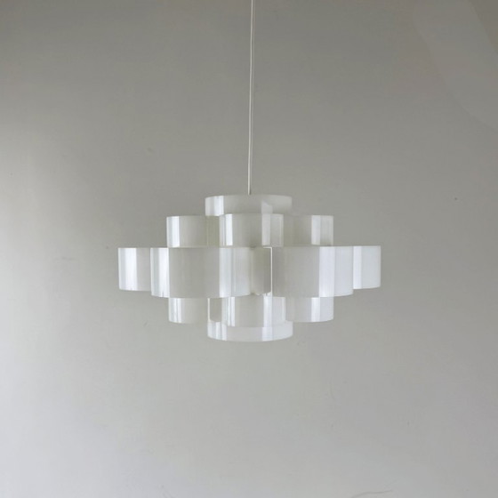 Image 1 of Lampada a sospensione Space Age in plexiglass - Bianca - Cerchi