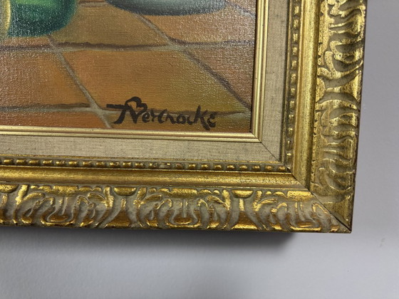 Image 1 of Magical Realist Kettle and Jug Still Life by Ferdinand Vercnocke, Oil on Canvas, Belgium, Mid-20th Century