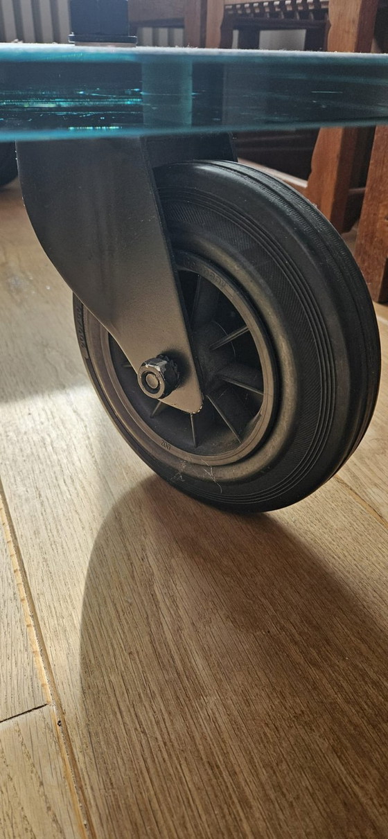 Image 1 of Fontana Arte Design Coffee Table Tavolo Con Ruote