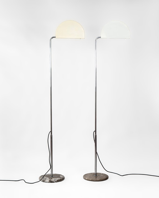 2 X Italian Floor Lamps Mezzaluna By Bruno Gecchelin For Skipper Pollux