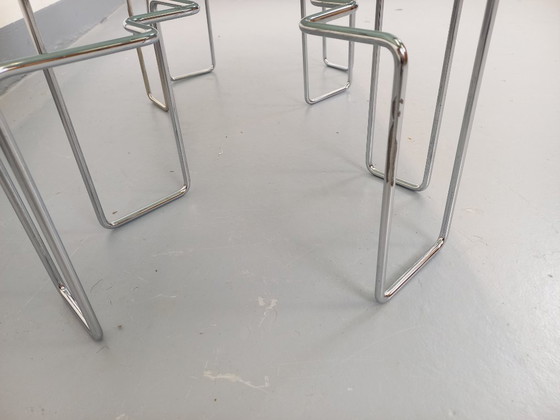 Image 1 of Vintage Space Age rectangular coffee table in smoked glass and chrome metal from the 1970s
