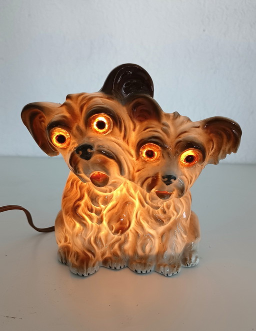 Fifties Porcelain Dog Lamp