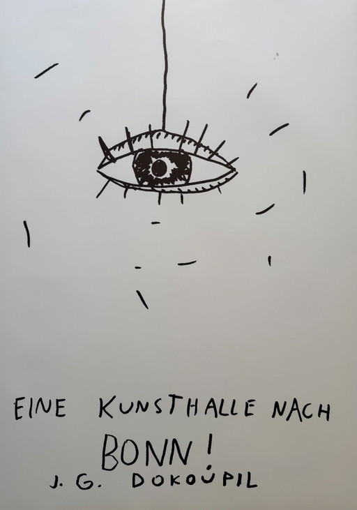 Georg Jiri Dokoupil, Kunsthalle Bonn, 1983, Originele vintage tentoonstellingsposter – Paper (photo 2 of 8)