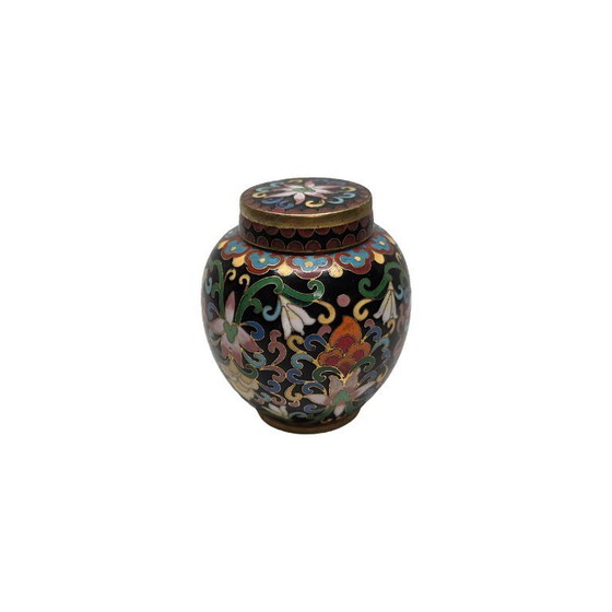 Image 1 of Vintage Chinese cloisonne ginger jar, 1970s