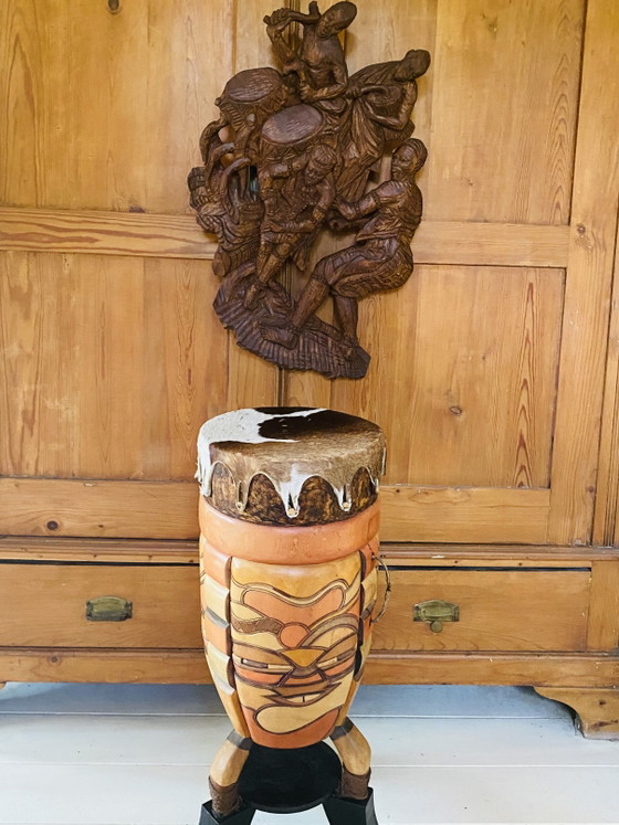 Tamburo e Placca Tribale – Sculture, Wood (photo 2 of 8)