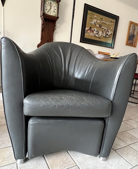 Image 1 of Dos sillones Leolux estilo chamán con otomana.