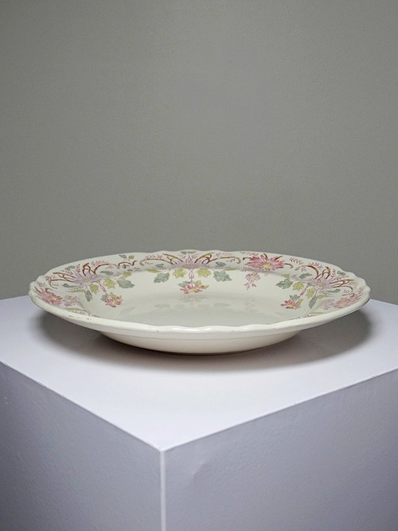Antieke Longchamp Pâquerettes Aardewerk Polychrome Diepe Serveerschaal 19e Eeuw – Servies, Ceramic (photo 4 of 14)