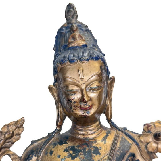 Mooie Avalokiteshvara – Sino-Tibetaanse stijl – 2e helft 20e eeuw – Beeldhouwkunst (photo 12 of 15)