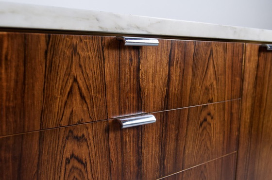 Image 1 of Florence Knoll 60's Rosewood Marble Sideboard Knoll International Editor