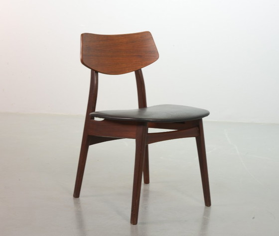 Image 1 of Elegante set di 2 sedie da pranzo in legno di teak Webe di Louis van Teeffelen, 1960.