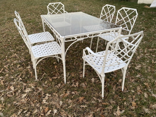 Bruine Jordan Calcutta eettafel van imitatiebamboe, tuinmeubilair