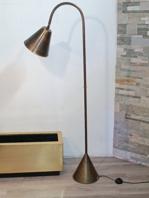 Brass floor lamp by Jacques Adnet for Valenti, 1960s