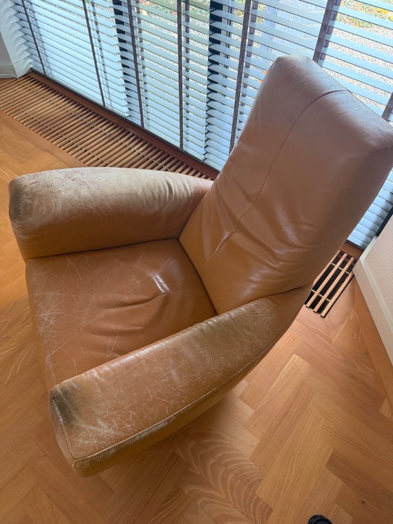 Poltrona in pelle, gialla, Label, Poltrone, Giallo, Vintage (foto 5 di 6)