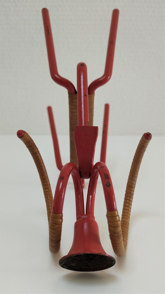 Image 1 of Aries Rattan Metal Candleholder 60s