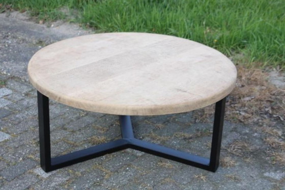 Image 1 of Round Coffee Table – Pimms Design – Solid Oak and Steel – New