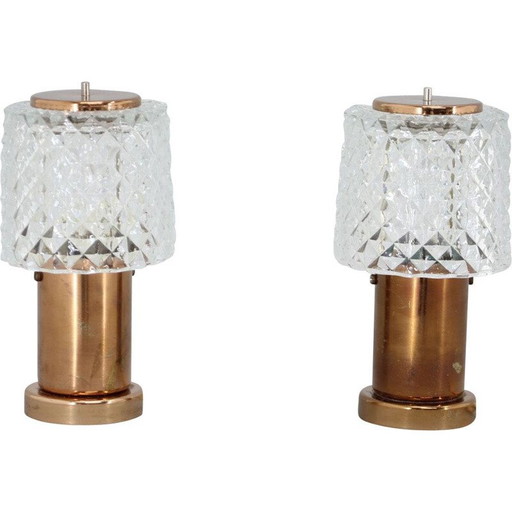 Pair of vintage copper lamps by Kamenický Šeno, Czechoslovakia 1970