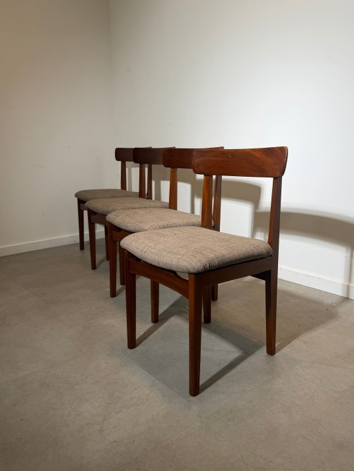 Set di quattro Sedie da pranzo danesi in teak France & Son – eetkamerstoelen