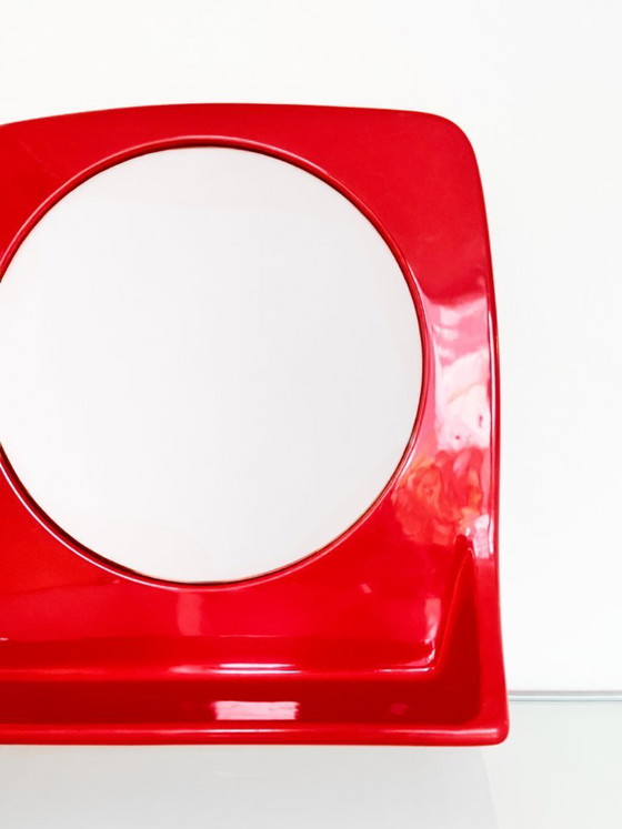 Image 1 of Vintage Italiaanse rode Jorio space age wandspiegel