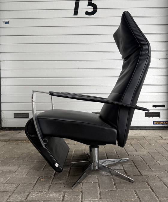 Image 1 of Jori Idaho Relax Armchair, Medium, Multi-Move, Black Leather, As Good As New