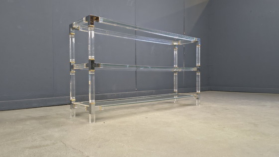 Image 1 of Chrome and lucite console table, 1970s