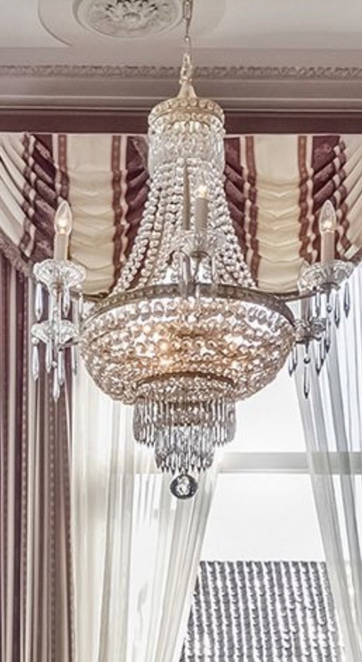 Antique Empire crystal chandelier from around 1900