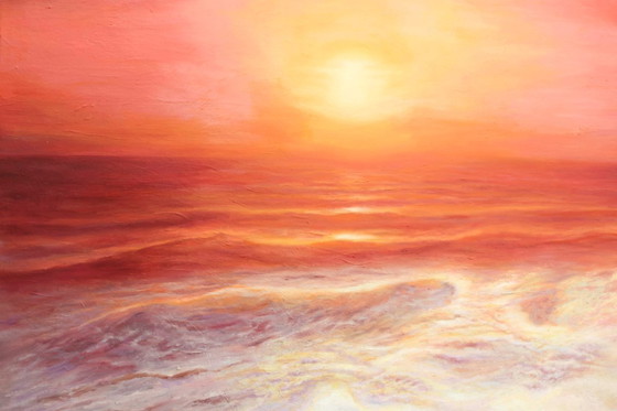 Image 1 of Seascape in oil, signed by the artist. Seascape in oil, signed. Oil painting of the sea.