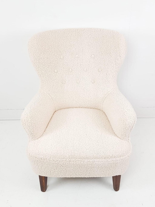 Fauteuil Artifort vintage en tissu Teddy, récemment retapissé, modèle homme – Wood, Textile (photo 2 of 8)