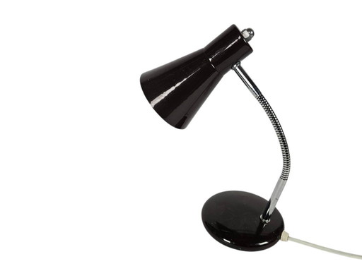 Tafellampje -'gooseneck' - chroom - metaal - vintage design - Italie - 1970's