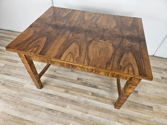Image 1 of Extendable Art Deco table in olive root