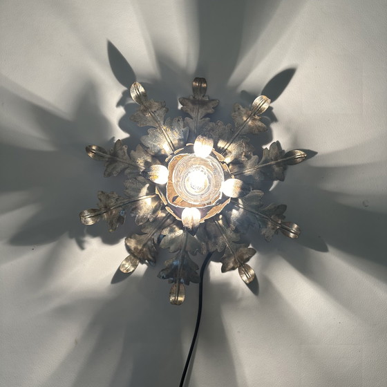 Image 1 of Ceiling Lamp Leaf Hollywood Regency