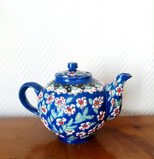 Vintage glazed ceramic teapot
