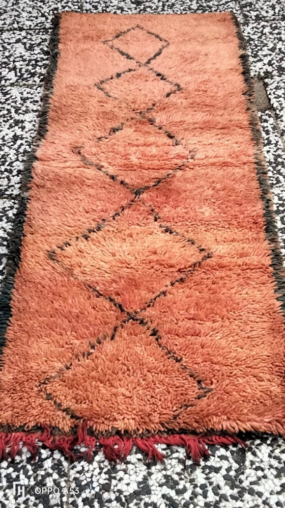 Image 1 of Hand-knotted Berber wool rug 183x63cm