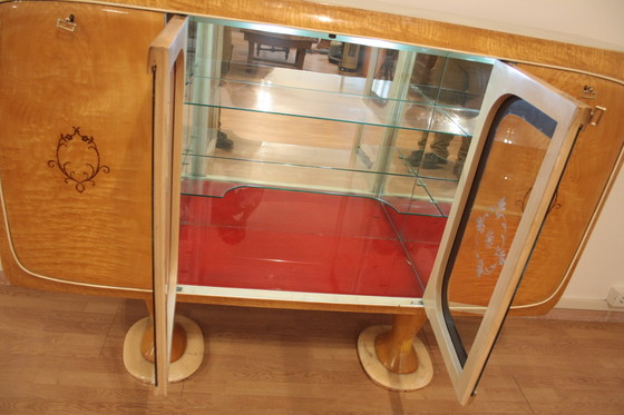 Image 1 of Vittorio Dassi Mid Century Modern Bar Sideboard | Vintage Wooden Furniture for Dining Room 1950