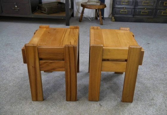 Pair of elm bedside tables for Maison REGAIN 1970s – Nightstands, Wood (photo 6 of 11)