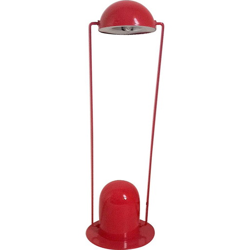 Vintage-Lampe aus rot lackiertem Metall, 1980