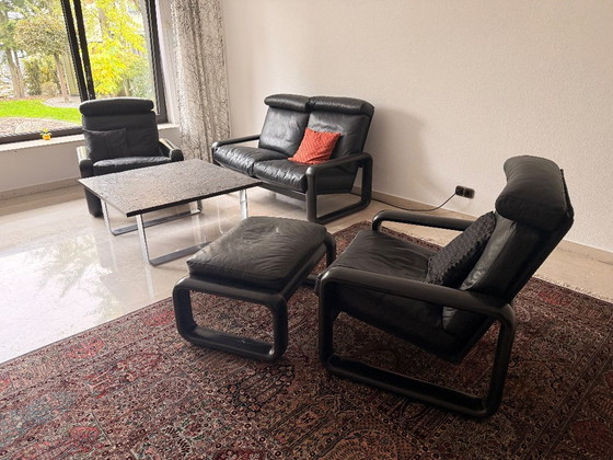 Rosenthal Studio Line Hombre Conjunto de Asientos, Zona de estar, Cuero, Madera, Negro (foto 8 de 12)