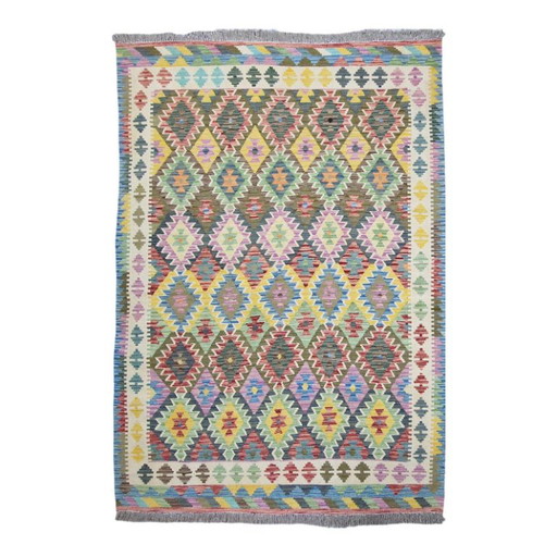 Alfombra Kilim afgana tejida a mano – Lana Maimana, reversible (190 x 272 cm) – vloerkleden en tapijten, Wool