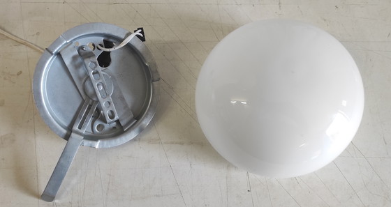 Image 1 of Opaline globe ceiling or wall light - mid-20th century