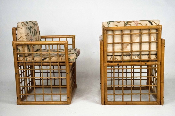 Image 1 of Coppia di poltrone vintage in rattan e bambù di Vivai del Sud. Italia anni '60