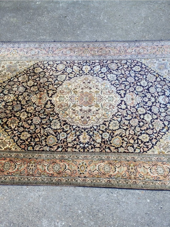 Image 1 of Noble tapis d'Orient noué à la main, pièce unique pich en 100 % soie | soie du Cachemire | 194 x 125 cm
