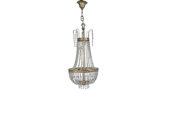 Image 1 of Lampadario - Stile Impero - Cristallo - Ottone - XX secolo