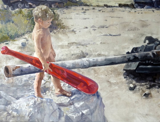 Pittura a Olio Originale Arte Moderna Simbolismo Guerra Kotygoroshko – Dipinti e disegni, Canvas (photo 6 of 7)