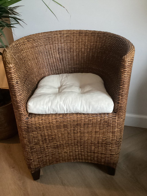 2 BIRMA RIET ROTAN FAUTEUILS