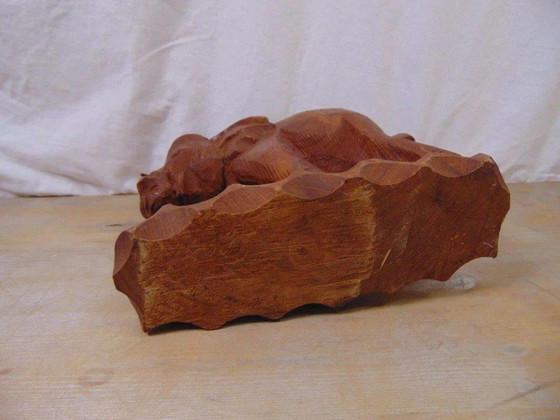 Image 1 of Éléphant en bois vintage de Thaïlande, 1970